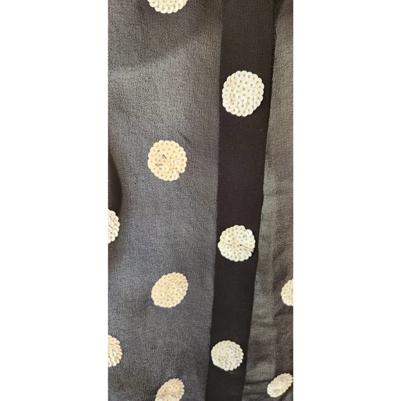 Alice + Olivia Embellished Black Sheer Poly Top Blouse S/P - Picture 2 of 4